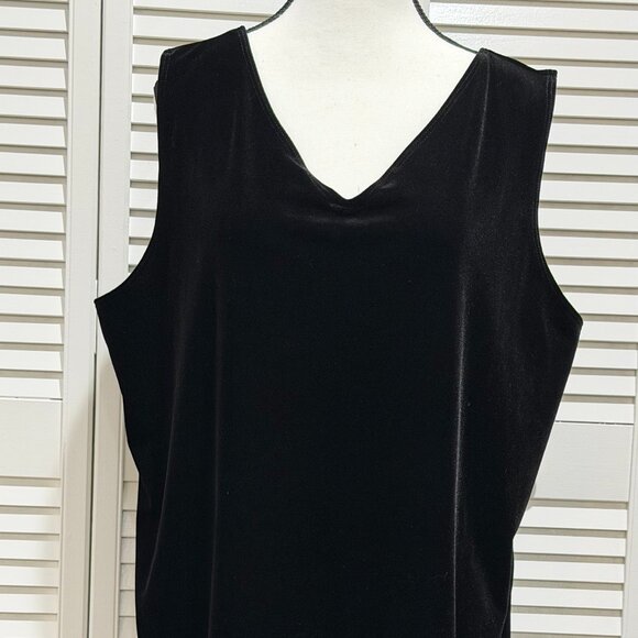 Chico’s Travelers Velvet Tank Top Black Size 3 (XL 16/18) – Classic Stretch Knit - Picture 2 of 6